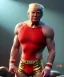 Placeholder: Donald trump wrestling fighter, naked torso, color breeches, suspenders, retro style, 80s, hot ambient, photo studio, red, gold, vibrant color, gradient, highly detailed, art stations, concept art, smooth, unreal engine 5, god rays, ray tracing, RTX, lumen lighting, ultra detail, volumetric lighting, 3d, finely drawn, high definition, high resolution.