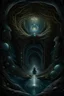 Placeholder: Illustrate a mystical gateway opening in the dark, leading to realms of inner transformation. Capture the essence of spiritual metamorphosis by depicting a soul emerging from a cocoon of obsidian hues.