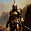 Placeholder: Drawing of 'Female Spartan Warrior'minimal bronze armor,spear,shield, by gaston bussiere, greg rutkowski, yoji shinkawa, yoshitaka amano, tsutomu nihei, donato giancola, tim hildebrandt,oil on canvas, cinematic composition, extreme detail,fit full head inside picture,16k