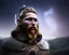 Placeholder: a sad and lonely viking looking up at the stars at night, hyper realistic, 8k, insane detail, atmospheric background, crying eyes, big fur coat, long braided hair, sharp focus, soft background, dynamic lighting, viking helmet, night time