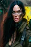 Placeholder: Megan fox in general militiary cyberpunk style