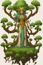 Placeholder: a pixel tree that sprouts in the shape of a goddess for the 2d sidescroller game