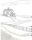 Placeholder: Coloring pages: A serene countryside scene with rolling hills, green meadows, and a picturesque farmhouse in the distance. The image should capture a sense of simplicity and tranquility, with an abundance of nature's beauty. Readers should be able to envision themselves strolling through the fields, feeling the gentle breeze, and immersing in the calming landscape.