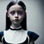 Placeholder: jenna ortega wednesday addams hair, wednesday addams make up, wednesday addams black dress, cinematic, addams family style, hyper detail, 8k resulation