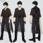 Placeholder: Character sheet, male, black hair, poor, cloth and leather clothes, pants