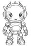 Placeholder: outline art for cute Robot coloring pages with sitch, white background, Sketch style, full body, only use outline, toddlers style, clean line art, white background, no shadows and clear and well outlined.