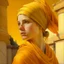 Placeholder: Neoclassicism realistic yellow orange tuscany woman