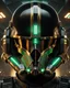 Placeholder: star wars bald male corellian pilot wearing black and bright gasoline green First Order special forces TIE pilot commando armored flightsuit and helmet with gold trim inside the jedi temple, centered head and shoulders portrait, hyperdetailed, dynamic lighting, hyperdetailed background, 8k resolution, volumetric lighting, light skin, fully symmetric details