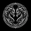 Placeholder: fantasy clan emblem, minimalist, 2 black dragon