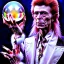 Placeholder: david bowie, mystical light, male model, white owl, Jim Henson's The Labyrinth, Jareth the goblin king, crystal ball in hand