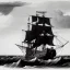 Placeholder: Dibujo de un Galeón español en una tormenta con estilo de CHRISTOPHER BLOSSOM