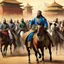 Placeholder: Desperate to escape his stressful job as a judge for the volatile Sultan Muhammad bin Tughluq, Ibn Battuta happily accepts an appointment as the Sultan's official ambassador to the Mongol Emperor of China. He set off from Delhi with a massive, opulently wealthy convoy consisting of thousands of soldiers, servants, and hundreds of horses carrying immense treasures, fabrics, and gifts.