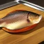 Placeholder: game icon, tilapia fish over kitchen cutting board, realistic 3d, unreal engine, octane render