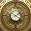 Placeholder: crystal ornate round clock with a transparent body, gold sand, transparent, rococo, Artstation, intricate detailed 8 k, ornate and jewels,