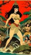 Placeholder: Betty Page art from japanese style 1900 movie. psicodelia.