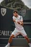 Placeholder: A hyper-realistic, A close-up of Grigor Dimitrov's intense gaze as he prepares to serve a powerful ace. Photo Real, HOF, full size, practicality,manufacturability,performance, (((realism, realistic, realphoto, photography, portrait, , realistic, beautiful, elegant, charming, apocalyptic environment, professional photographer, captured with professional DSLR camera,trending on Artstation, 64k, ultra detailed, ultra accurate detailed, bokeh lighting, surrealism, Thomas Kinkade background,