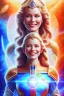 Placeholder: cosmic woman smile, admiral from the future, one fine whole face, crystalline skin, expressive blue eyes,rainbow, smiling lips, very nice smile, costume pleiadian, Beautiful tall woman pleiadian Galactic commander, ship, perfect datailed golden galactic suit, high rank, long blond hair, hand whit five perfect detailed finger, amazing big blue eyes, smilling mouth, high drfinition lips, cosmic happiness, bright colors, blue, pink, gold, jewels, realist, high commander