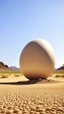 Placeholder: Giant egg resting on desert