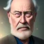 Placeholder: portrait full old man, universe, fourth dimension, realistic, 8k, high quality, extreme detail, symmetrical, colours.