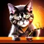 Placeholder: Cat smoking in a bar