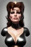 Placeholder: Raquel Welch as evil queen in black leather, leather, busty, cleavage, angry, stern look. character design by cory loftis, fenghua zhong, ryohei hase, ismail inceoglu and ruan jia. unreal engine 5, artistic lighting, highly detailed, photorealistic, fantasy