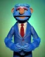 Placeholder: Waist up Portrait, joe Biden as muppet Sesame Street, Blue suit retro style, photo studio, city background, unreal engine 5, concept art, art station, god lights, ray tracing, RTX, lumen lighting, ultra detail, volumetric lighting, 3d.