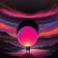 Placeholder: An orb composed of shimmering pink, purple, orange and blue plasma containing the silhouettes of two lovers is surrounded by a terrifying oily black void