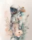 Placeholder: "floral astronaut" hand-drawn watercolor, muted tones, flowers everywhere, REALISTIC