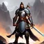 Placeholder: [illustration by STEVEN DE WAELE] a warrior with his board sword