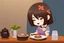 Placeholder: contented cute chibi girl eating sushi