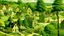Placeholder: An olive green village with wooden houses painted by Edward Hicks