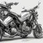 Placeholder: technical concept study, pencil sketch, motorcycle the inspired 2019 Honda CB1100 RS