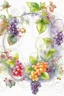 Placeholder: delicate transparent three-dimensional watercolor, the vine is laid in the form of a frame, inside a bouquet of flowers in the style of romanticism, realistic, filigree, high quality drawing, professional photo, 32k, iso100