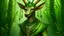 Placeholder: A green nature elemental deer elf designed in ancient Egyptian hieroglyphics painted by Edward Hicks