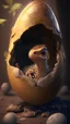 Placeholder: photorealistic cute little dinosaur hatching from an egg, hyperdetailed painting, luminism, Bar lighting, complex, ancient greek clothes, messy brown old clothes, 4k resolution concept art, Artgerm, WLOP, Alphonse Mucha, 3d render, octane render, intricately detailed, cinematic, trending on artstation | Isometric | Centered hipereallistic cover photo awesome full color, hand drawn, dark, gritty, realistic mucha, klimt, cinematic