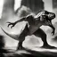 Placeholder: Dinosaur high contrast, realistic, ferocious dynamic pose