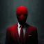 Placeholder: a scary man wearing a suit with a red tie who has no face