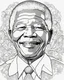 Placeholder: Outline art for coloring pages with Nelson Mandela, white background, sketch style, only use outline, line art, white background, no shadows and well and clear outline