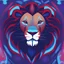 Placeholder: Professional Digital Painting, Lion Symbol, Energy Boost, Blue, Red & Violet
