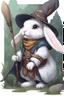 Placeholder: Cute bunny adventurer wizard dnd art realism