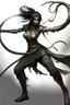 Placeholder: female Shadar-Kai wielding a Whip a whip made out of black thorns