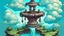 Placeholder: Fantasy style illustration with the water well in the clouds