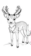 Placeholder: outline art for cute deer coloring pages with caves, white background, sketch style, full body, only use outline, mandala style, clean line art, white background, no shadows and clear and well