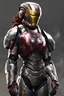 Placeholder: female sci-fi Power-Armor with cool helmet ironman-likeness, fallout game halo armor likeness