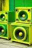 Placeholder: sound system artesanal color verde y amarillo