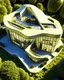 Placeholder: Casa geométrica en proporción aurea, estilo Zaha Hadid, calidad ultra, hiper realista, hiperdetallada, 3D 8K, vista aérea