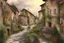 Placeholder: littel village in tuscany, watercolor