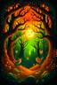 Placeholder: Design a cover featuring an enchanted forest with trees adorned with glowing jack-o'-lanterns, mystical creatures like owls and bats, and a crescent moon casting an eerie glow.