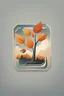 Placeholder: square logo , landscape with leaf fall, flying leaves