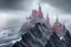 Placeholder: realistic and detailed concept art of a technologically advanced fortress city nestled into a mountain in the Arctic Circle, futuristic, sci-fi, stormy weather, high quality, high resolution, detailed, 4K,